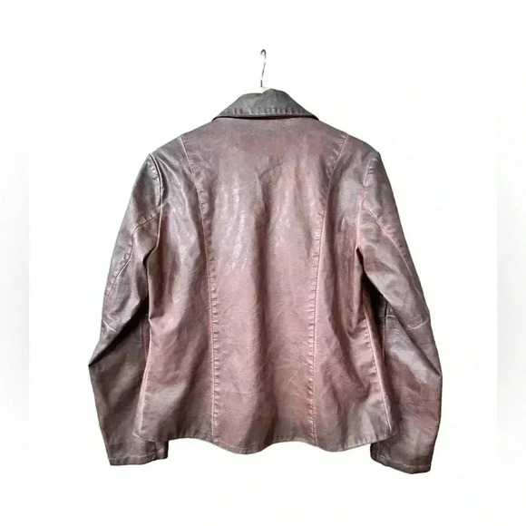 Bagatelle brown faux leather jacket medium - Picture 4 of 6